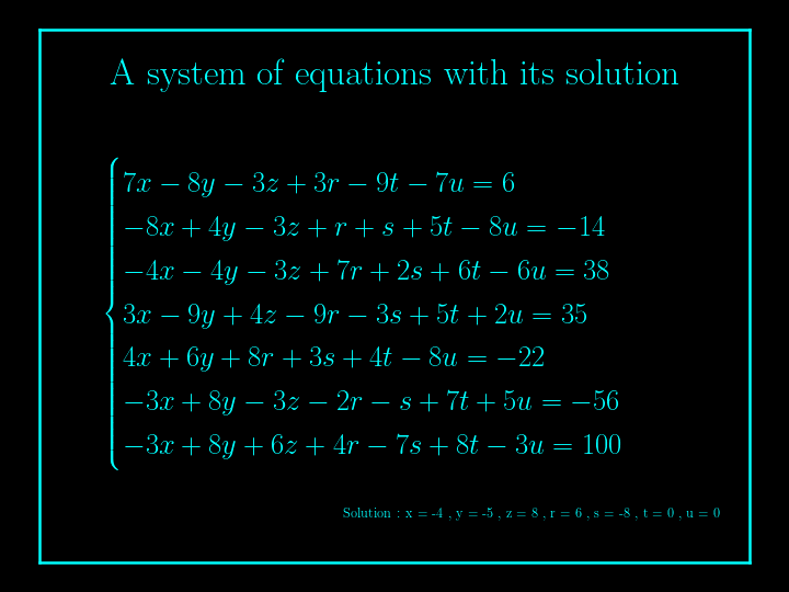 system of linear equations