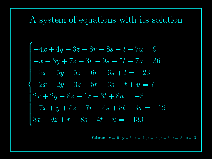 system of linear equations