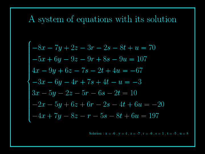 system of linear equations