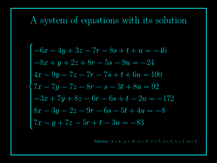 system of linear equations