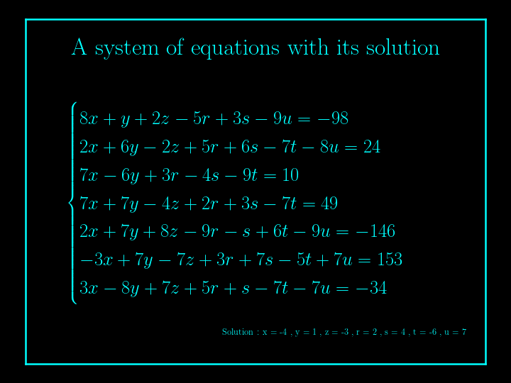 system of linear equations