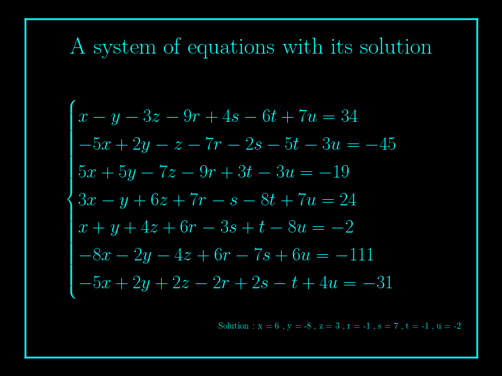 system of linear equations