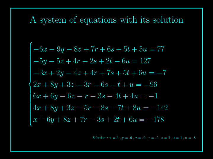 system of linear equations