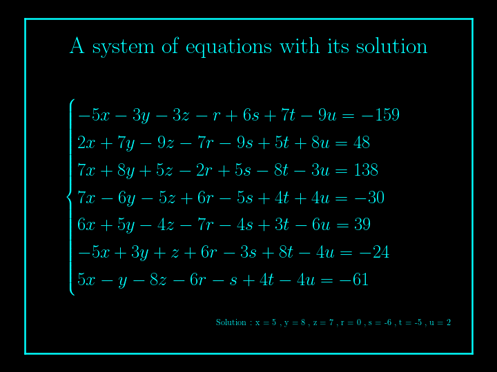 system of linear equations