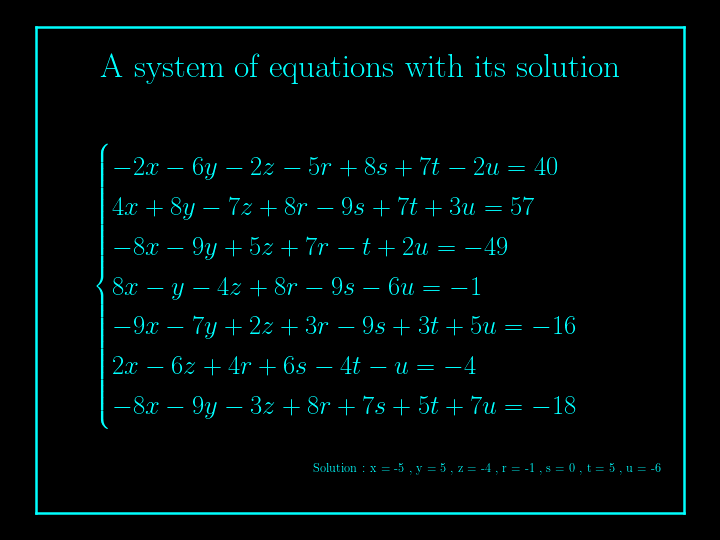 system of linear equations