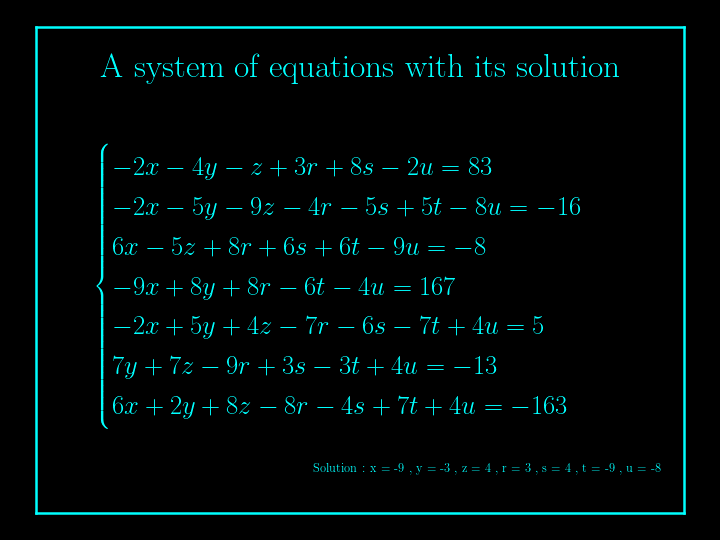 system of linear equations