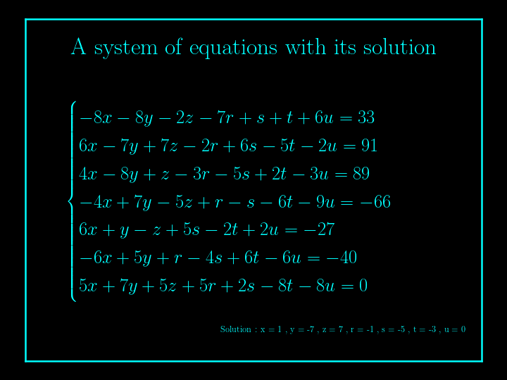 system of linear equations